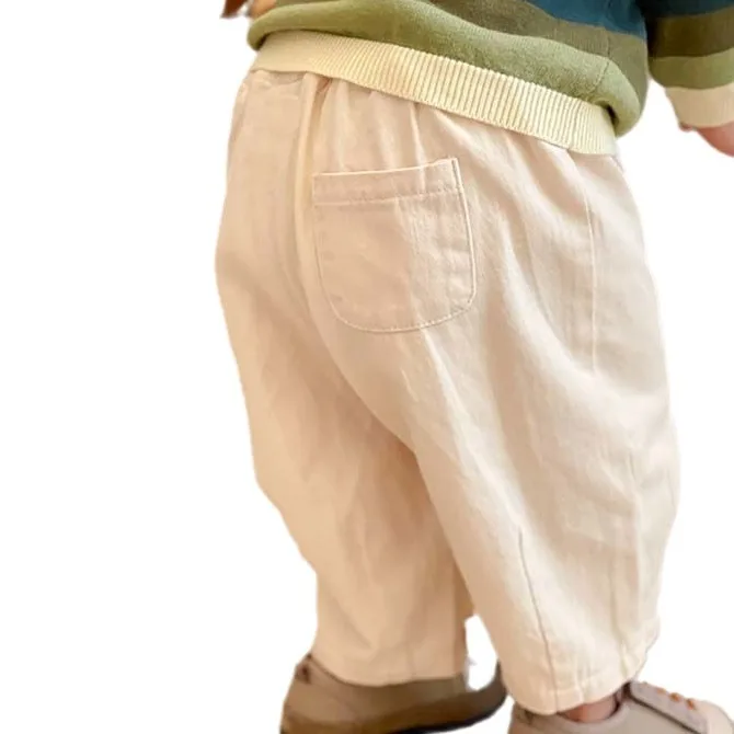 Pantalones de algodón vintage para niños con cintura elástica - imagen 3