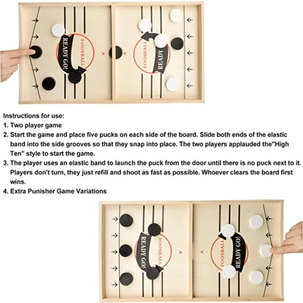 Juego de mesa de Puck con eslinga rápida, mesa de Hockey, futbolín, ganador, fiesta familiar, juguetes interactivos para niños y adultos, regalos de batalla de escritorio - imagen 4