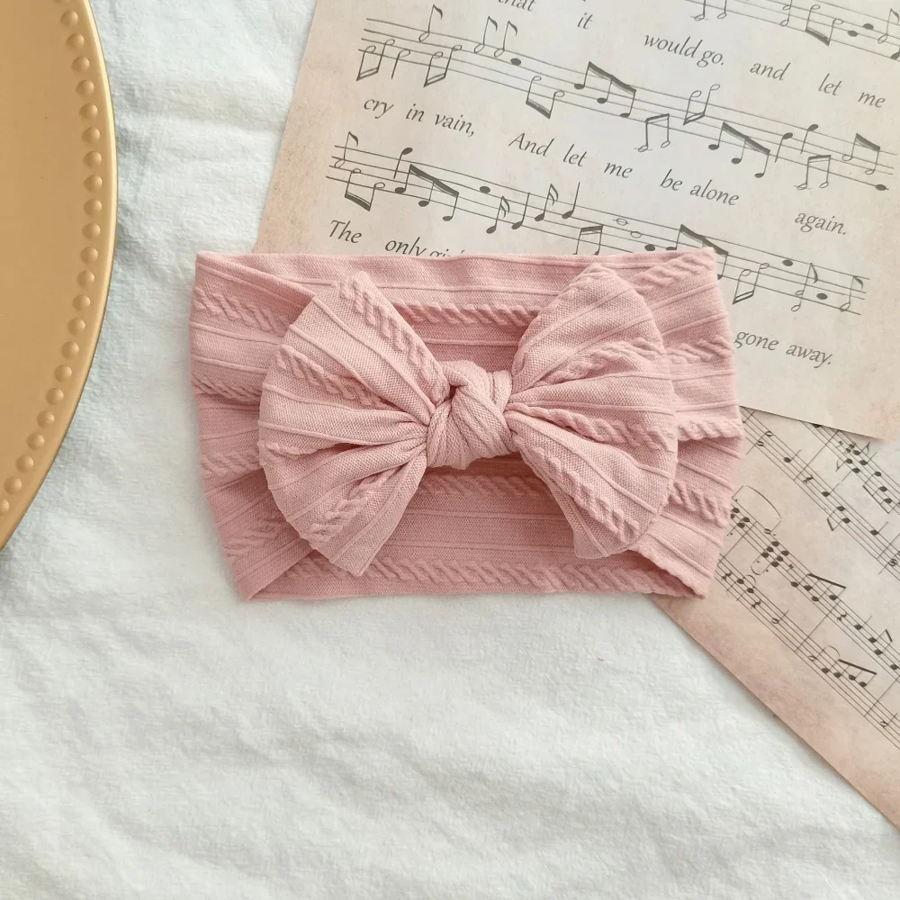 Diadema elástica de punto para bebé con turbante y lazo - imagen 2