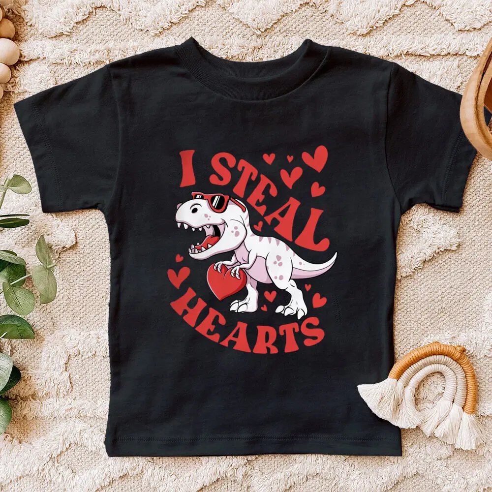 ABC I Love U Alphabet Print Child Shirt  Valentine's Day Party Kids Outfit Boys Girls Short Sleeve T-shirt Children Holiday Tops - imagen 5