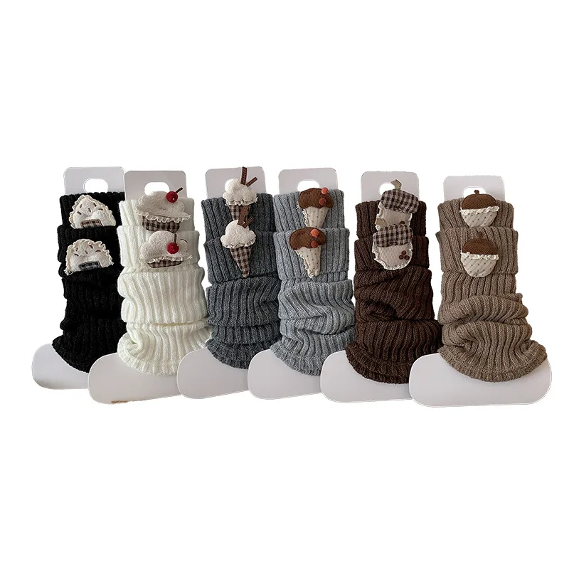 1 par de calentadores de piernas para niñas, calcetines tejidos, mallas de estilo europeo, bonito patrón de dibujos animados, calcetines hasta la rodilla para niños pequeños, calentadores de piernas - imagen 4