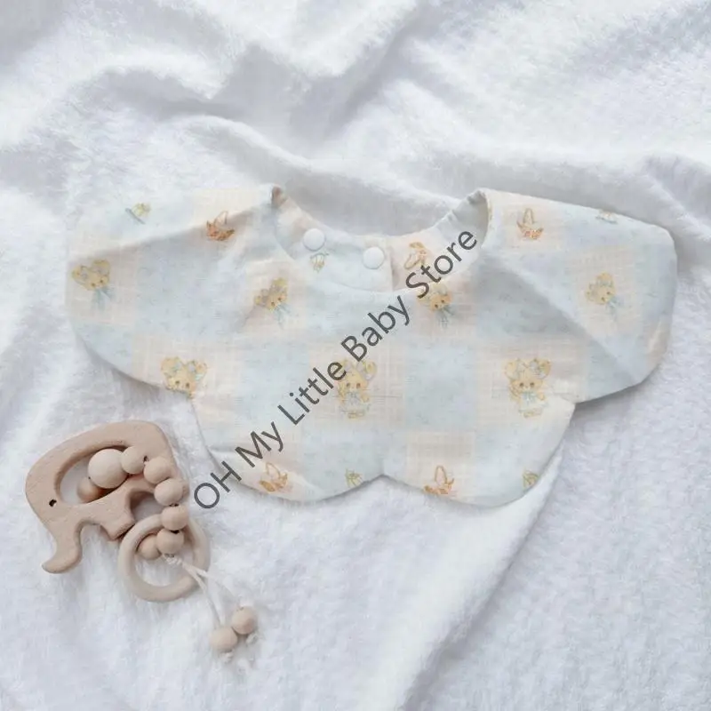 M76C Algodón Babero Cartoon Baby Feeding Toalla alimentación suave y cómoda toalla saliva recién nacidos eructos para - imagen 3