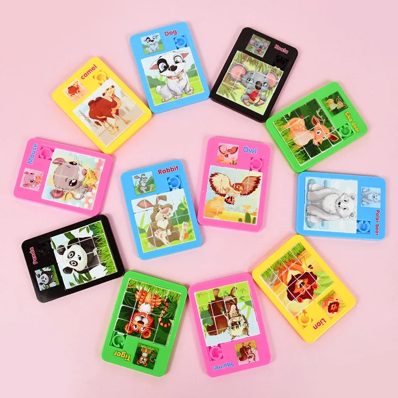 12 Uds. Rompecabezas de animales de dibujos animados bonitos, juguetes educativos para chico, rompecabezas de laberinto, juguetes, regalos escolares, recompensas de relleno de piñata para fiesta - imagen 3