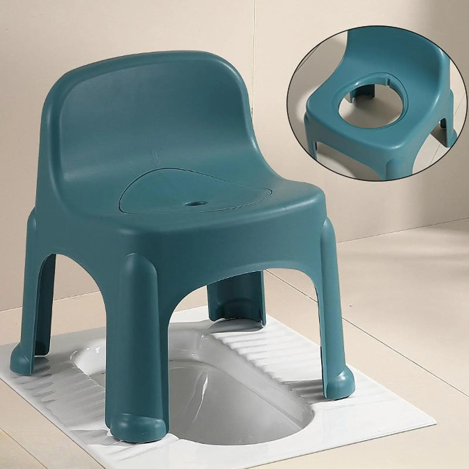 Taburete de inodoro en cuclillas para baño, compacto, para personas mayores, antideslizante, para inodoro - imagen 3