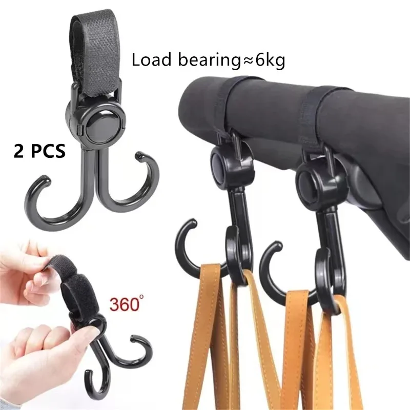 Bolsa de cuero PU para bebé con gancho giratorio 360 grados cochecito - imagen 3