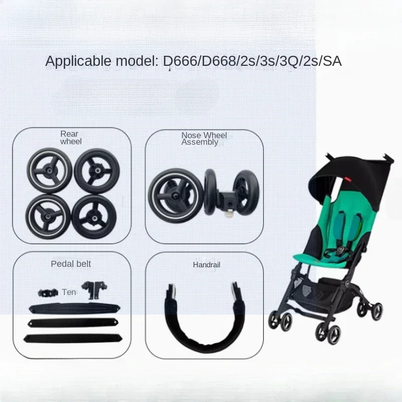 BE30: Rueda trasera de repuesto para cochecito GB Pockit+ All City, eje de rodamiento, accesorio para cochecito Goodbaby, rueda trasera duradera - imagen 3