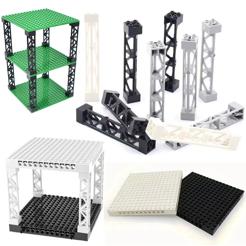 Bloques de construcción multifuncionales, bloques de columna de soporte multicapa apilables, compatibles con juguetes de arquitectura, regalos de navidad