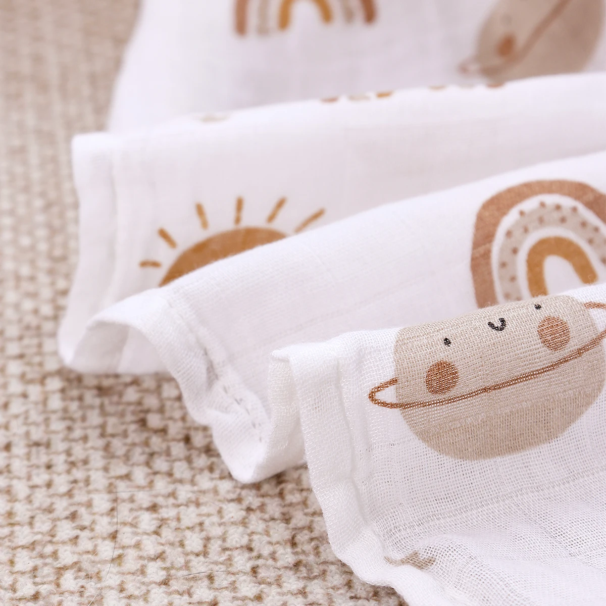 Manta envolvente de muselina de algodón y bambú para bebé, ropa de cama infantil con estampado suave, Toalla de baño envolvente para bebé recién nacido, 120x110cm, 1 ud. - imagen 5