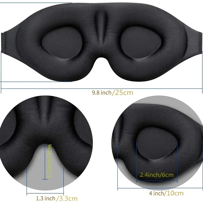 Mascarilla para dormir contorneada en 3D, cubierta suave y cómoda para sombra de ojos con bloqueo de luz para viajes, siesta, ayuda para dormir en viajes - imagen 4