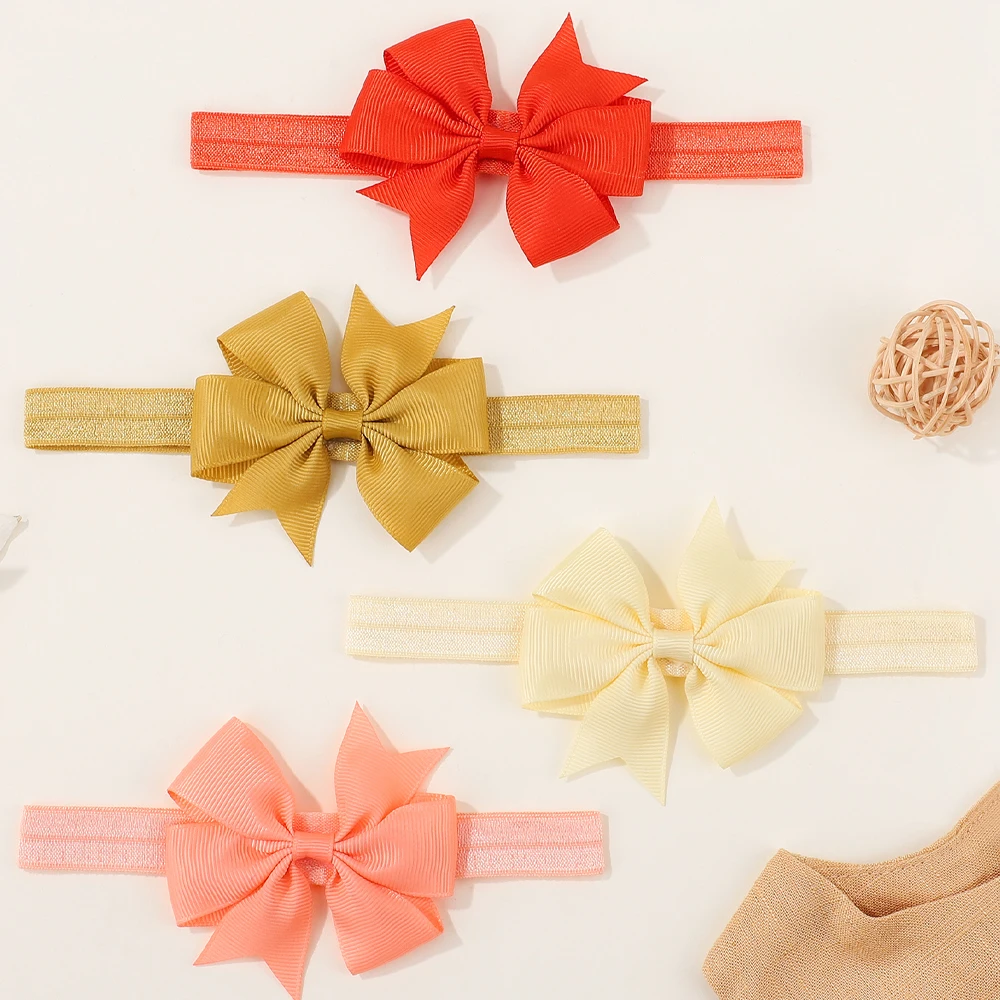 1 pieza de diademas elásticas clásicas para niñas, banda para el pelo con lazo hecha a mano, turbante, accesorios para el cabello para recién nacidos - imagen 5