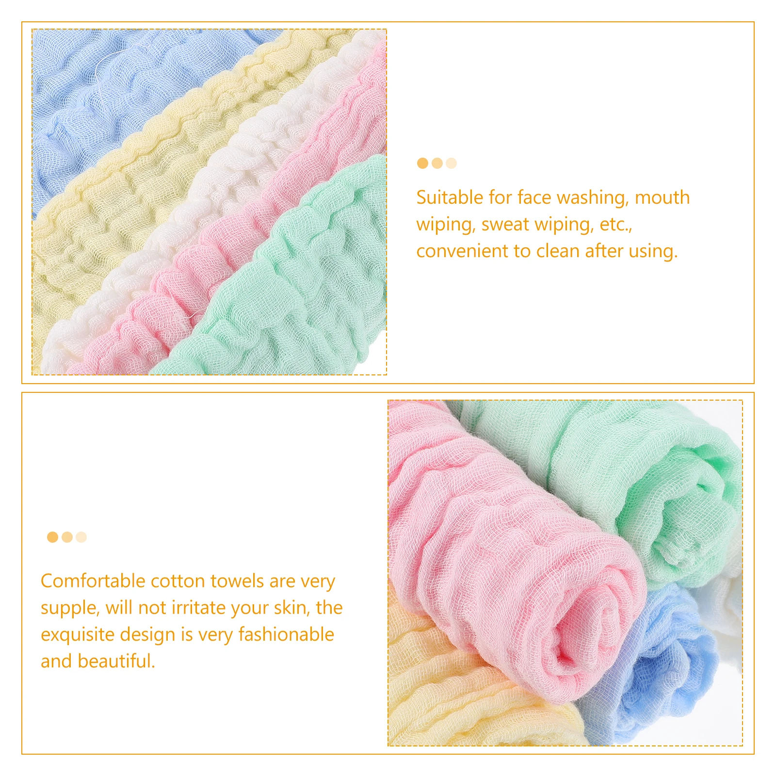 10 Uds. Toallitas de algodón coloridas, toallas faciales suaves para baño, Spa, toallitas de limpieza para limpiar el sudor de la boca, juego de regalo para el hogar de secado rápido - imagen 4
