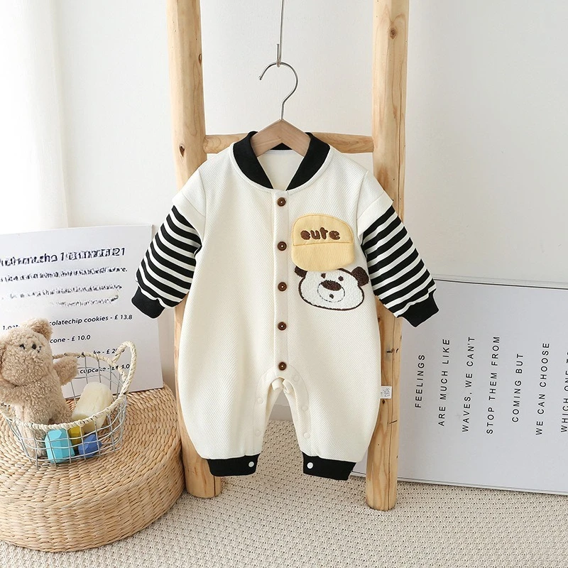 Mameluco de sarga con estampado oso para bebé – Cómodo y suave - imagen 3