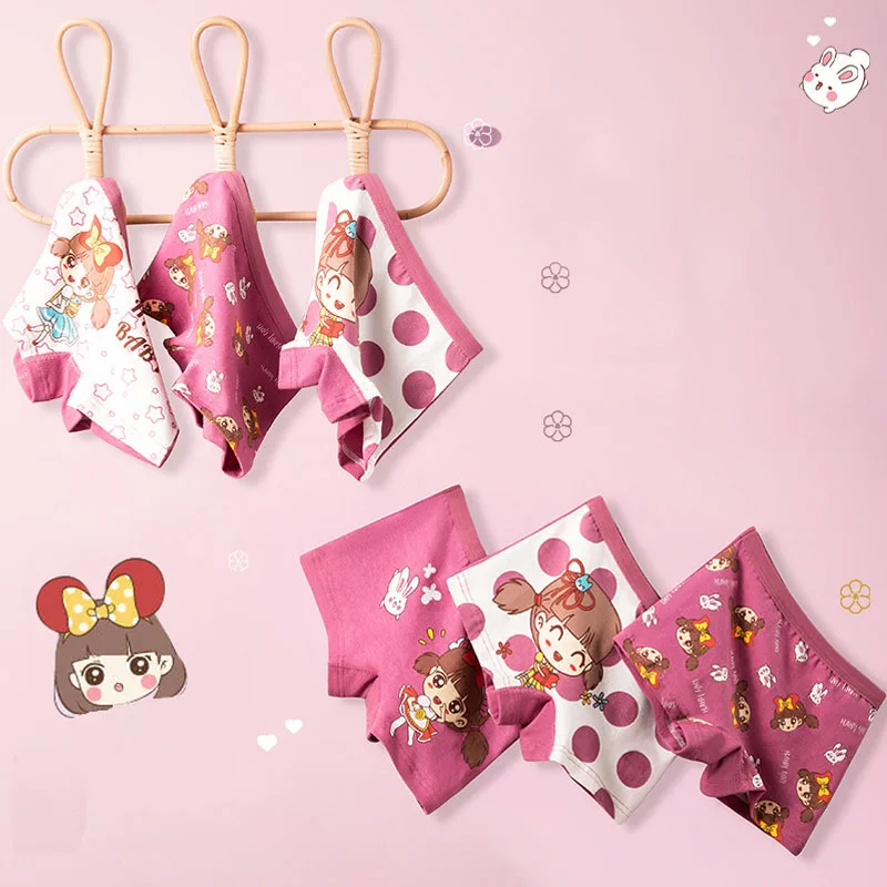 4 Unids/lote ropa interior para niños Boxers de algodón para niñas calzoncillos hermosas bragas de dibujos animados de princesa calzoncillos infantiles transpirables para niñas - imagen 3