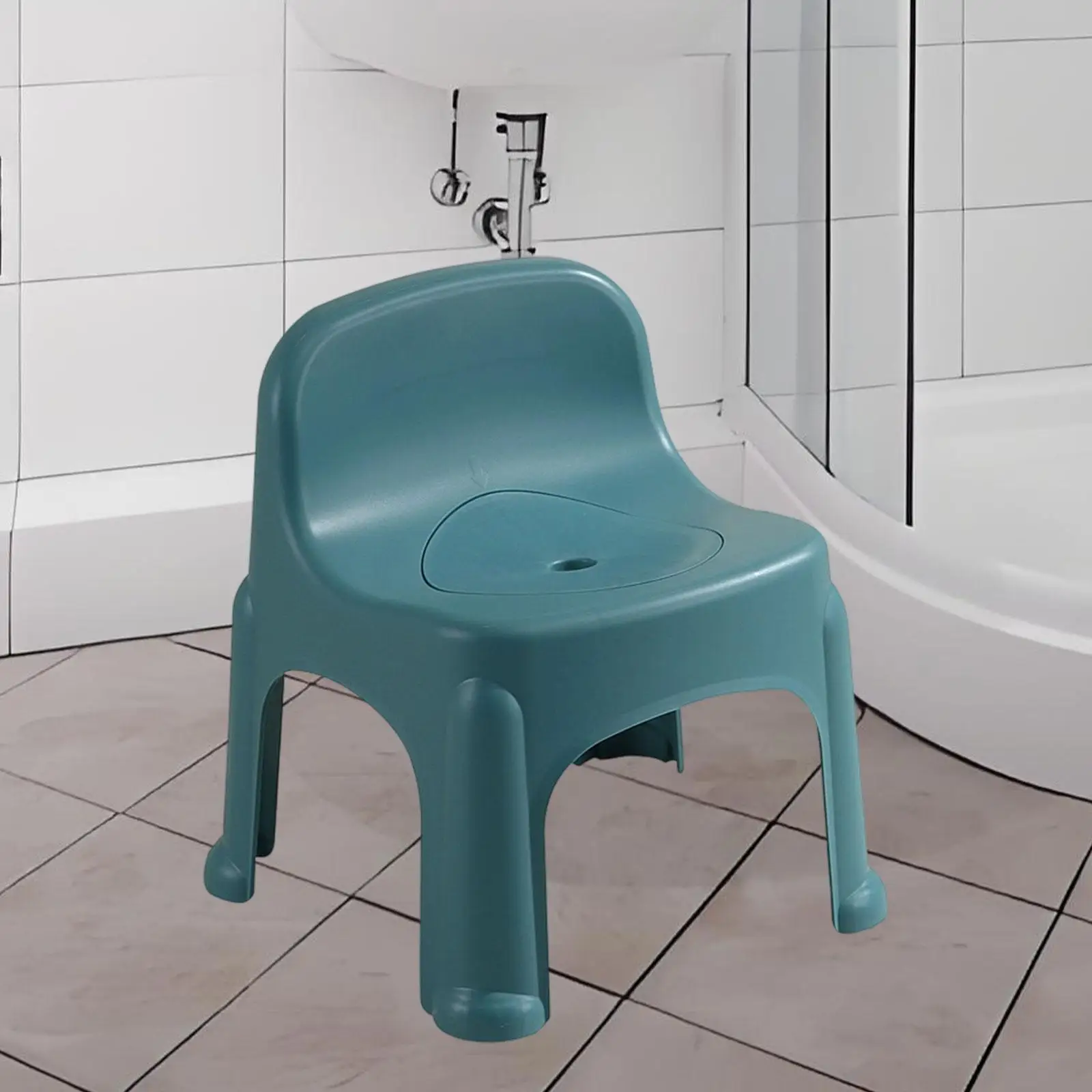 Taburete de inodoro en cuclillas para baño, compacto, para personas mayores, antideslizante, para inodoro - imagen 2
