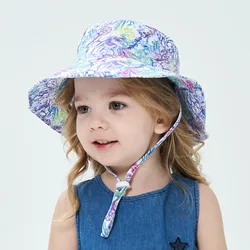 Gorra solar infantil de algodón con protección UV y cordón ajustable