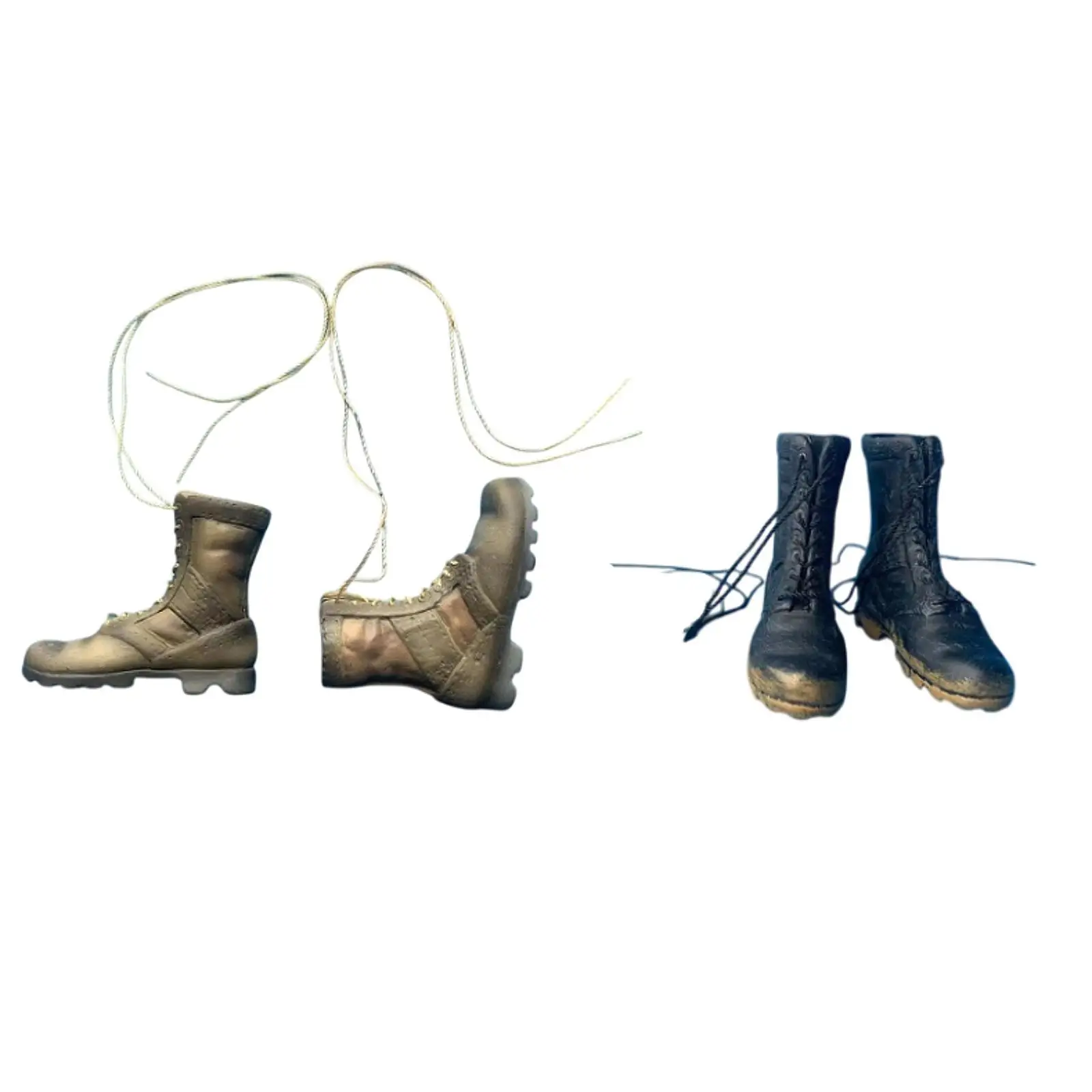 1:6 Scale Miniature Lace up Boot Work Boots Stylish Retro Fashion Cosplay Low Heel Boots for 12'' Action Figures Accessories