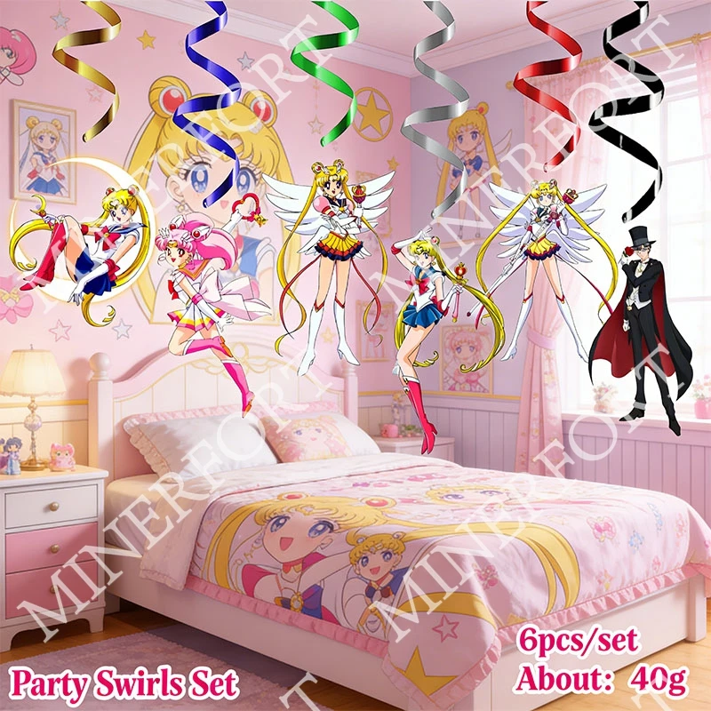 Decoración infantil Sailor Moon con diseño espiral - imagen 5