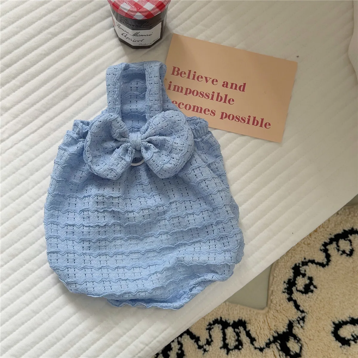 Vestido de falda de burbuja con lazo para mascotas, ropa para perros y gatos, falda abombada de primavera, vestidos para perros pequeños, ropa para cachorros - imagen 2