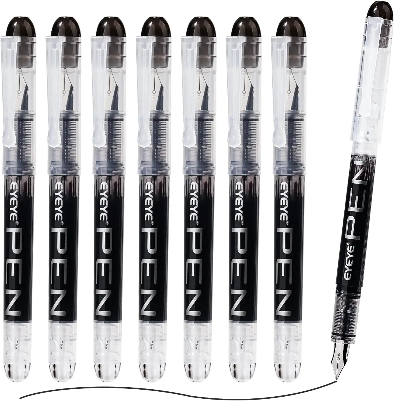 T 8Pcs Black Ink