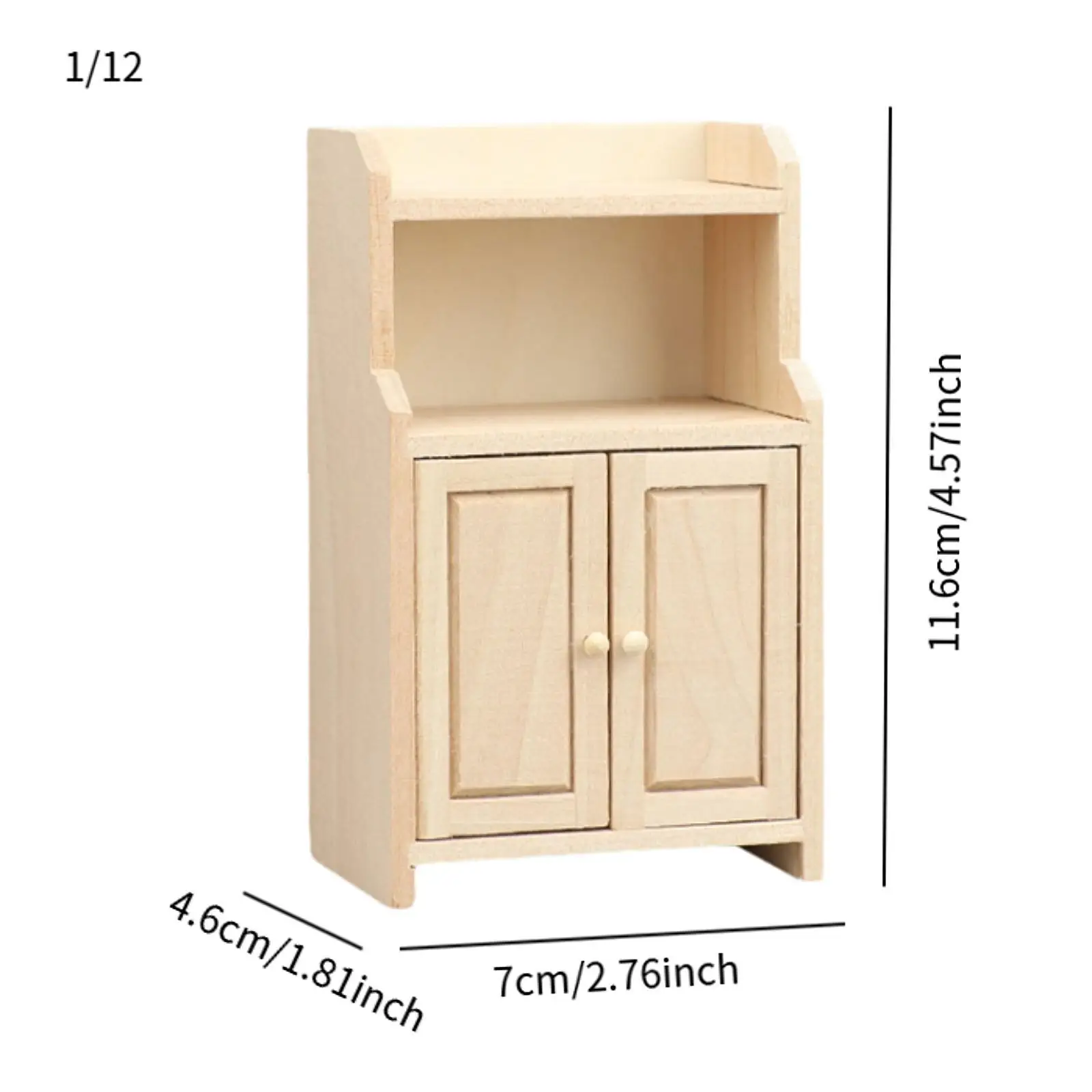 1:12 Scale Dollhouse Storage Cabinet Miniature Furniture for Living Space