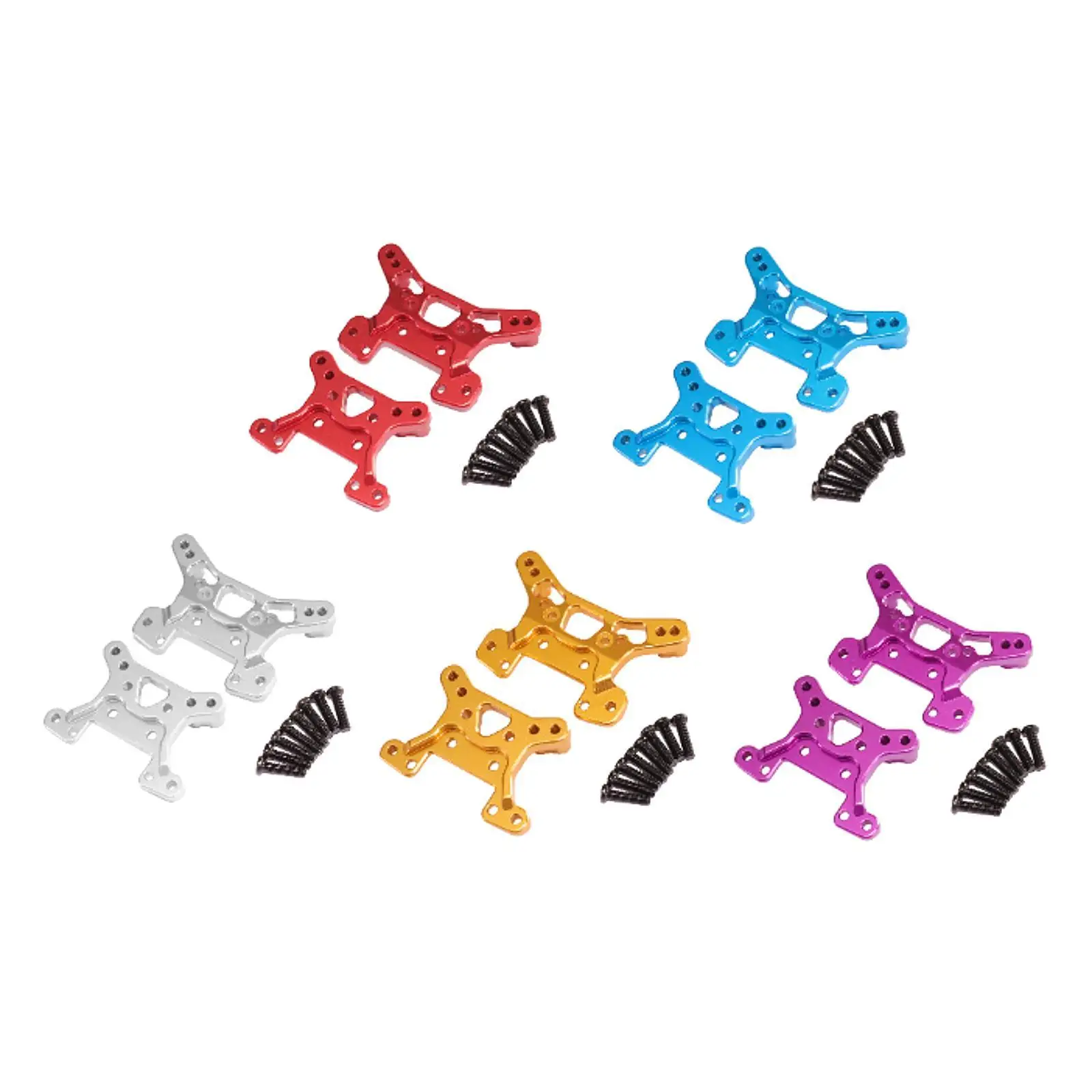 Torres de choque delanteras y traseras de aleación de aluminio, soportes de choque de coche RC fáciles de instalar para