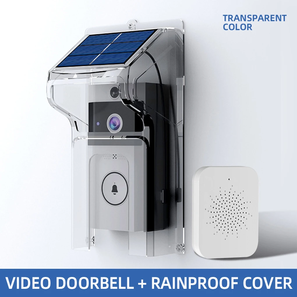 Timbre transparente cubierta para lluvia vídeo inalámbrico con cubierta Solar para lluvia Larga modo de reposo intercomunicador que cambia de voz cámara de vigilancia - imagen 4