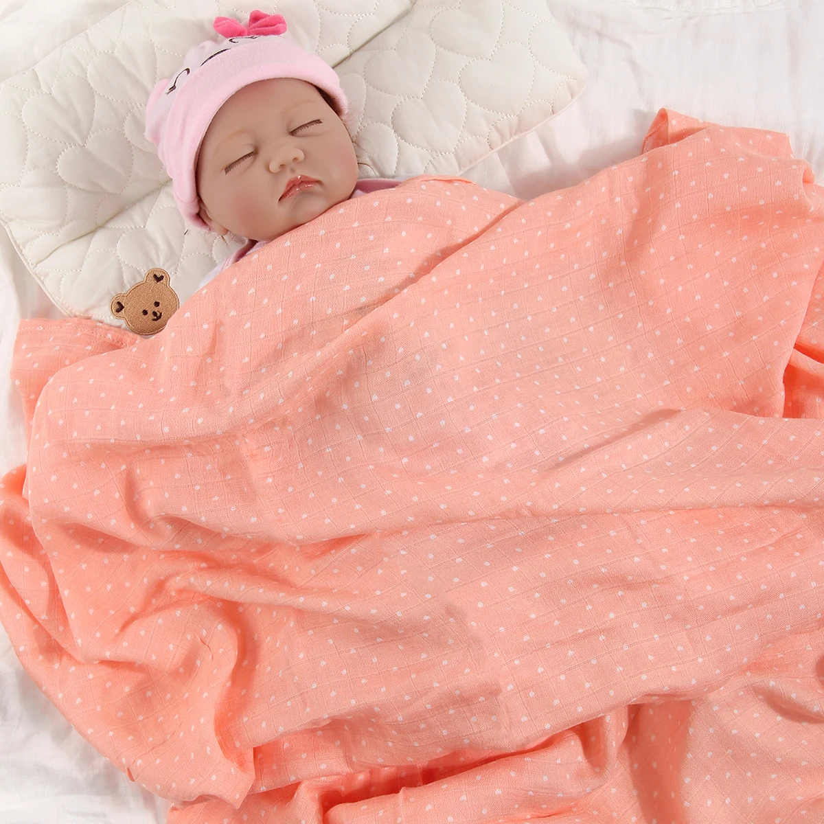 Manta receptora de muselina para recién nacido, manta para bebé con puntos coloridos, ropa de cama para bebés, mantas de gasa, mantas finas de algodón para madres y niños - imagen 2