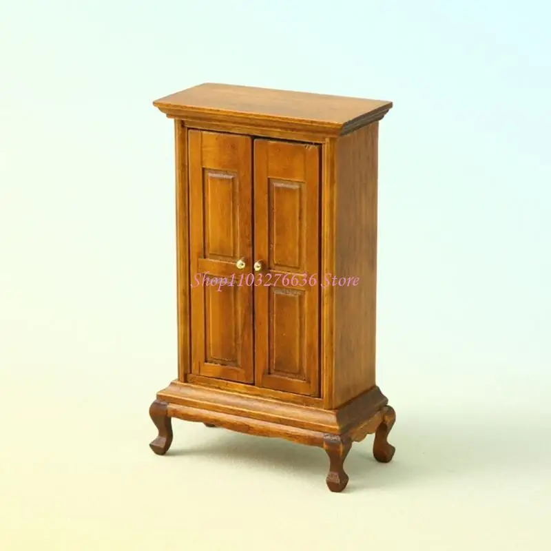 Armario madera R6FD para muñeca Armario juguete decorativo Play - imagen 3