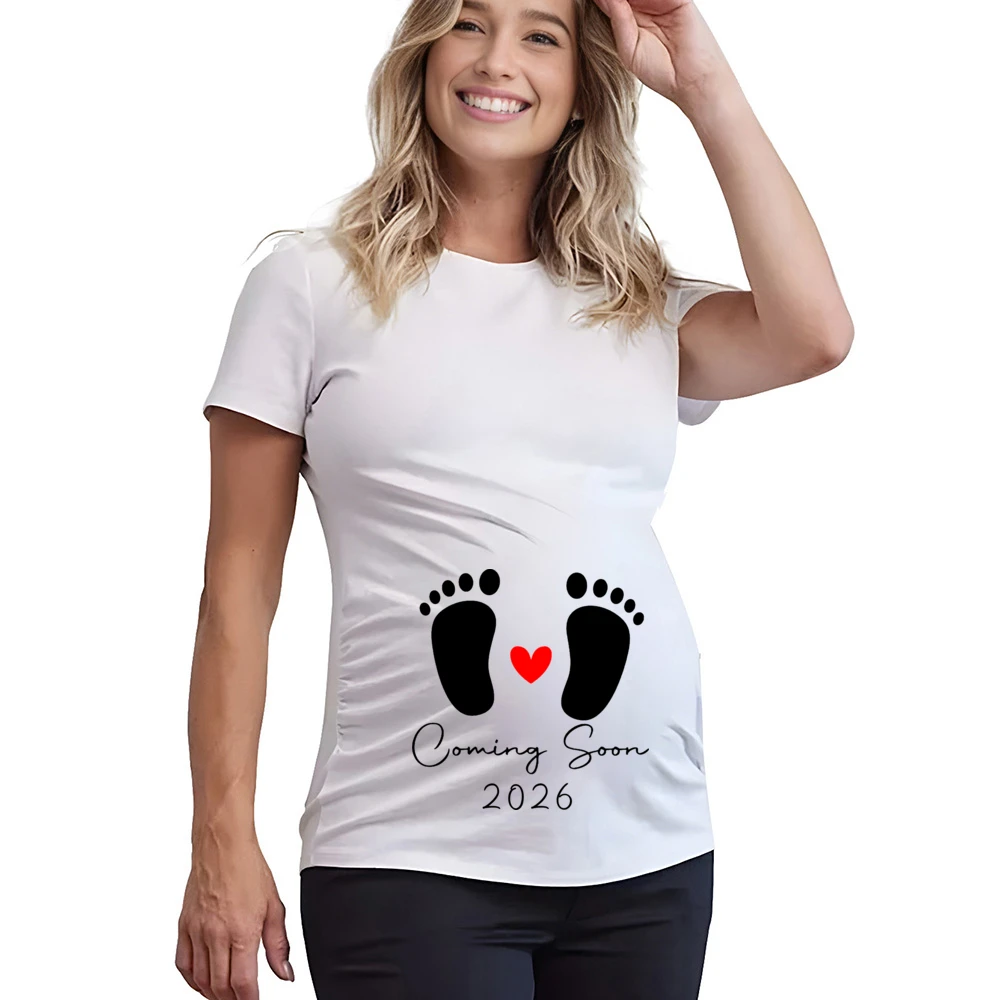 Camisas de maternidad con estampado de carga de bebé 2026, camiseta de anuncio de embarazo para mujer, ropa de embarazo femenina, camisetas de verano para nueva mamá - imagen 4