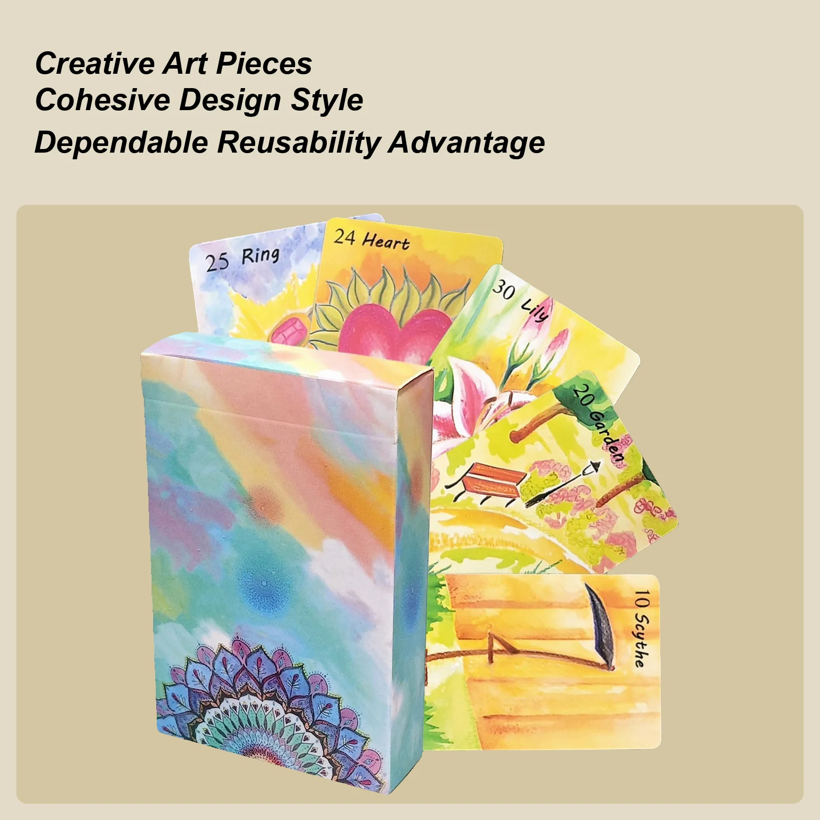 Tarjetas de mesa para principiantes, juego de mesa estilo acuarela, accesorio de papel, juegos de cartas de acuarela para adolescentes, hombres, mujeres, niños, niñas y jóvenes