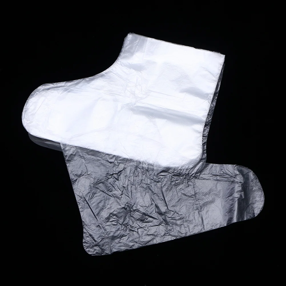 500 Uds. Fundas de película transparente para pies, Material de Pe desechable, cubierta protectora de pedicura segura, ligera e inodoro para pies - imagen 4