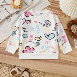 Top manga larga niña con estampado dibujado a mano Otoño Invierno