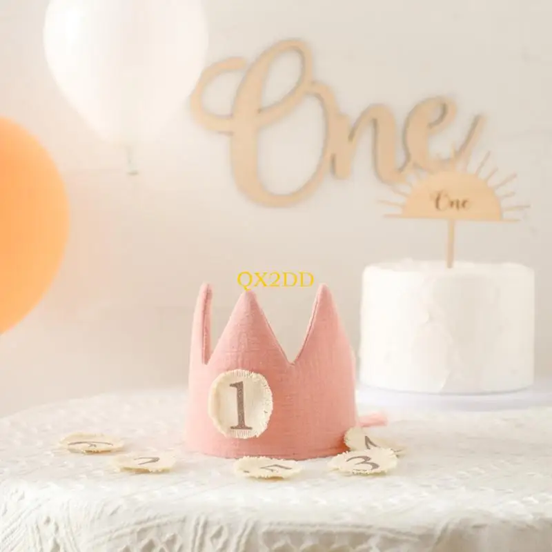 Sombrero cumpleaños bebé con aro ajustable – Accesorio fotográfico