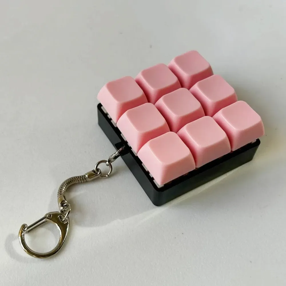 Relaxante DIY teclado Fidget llavero teclas botón Keycap dedo teclado tapa 4/9 teclas alivio del estrés pellizco juguete adulto