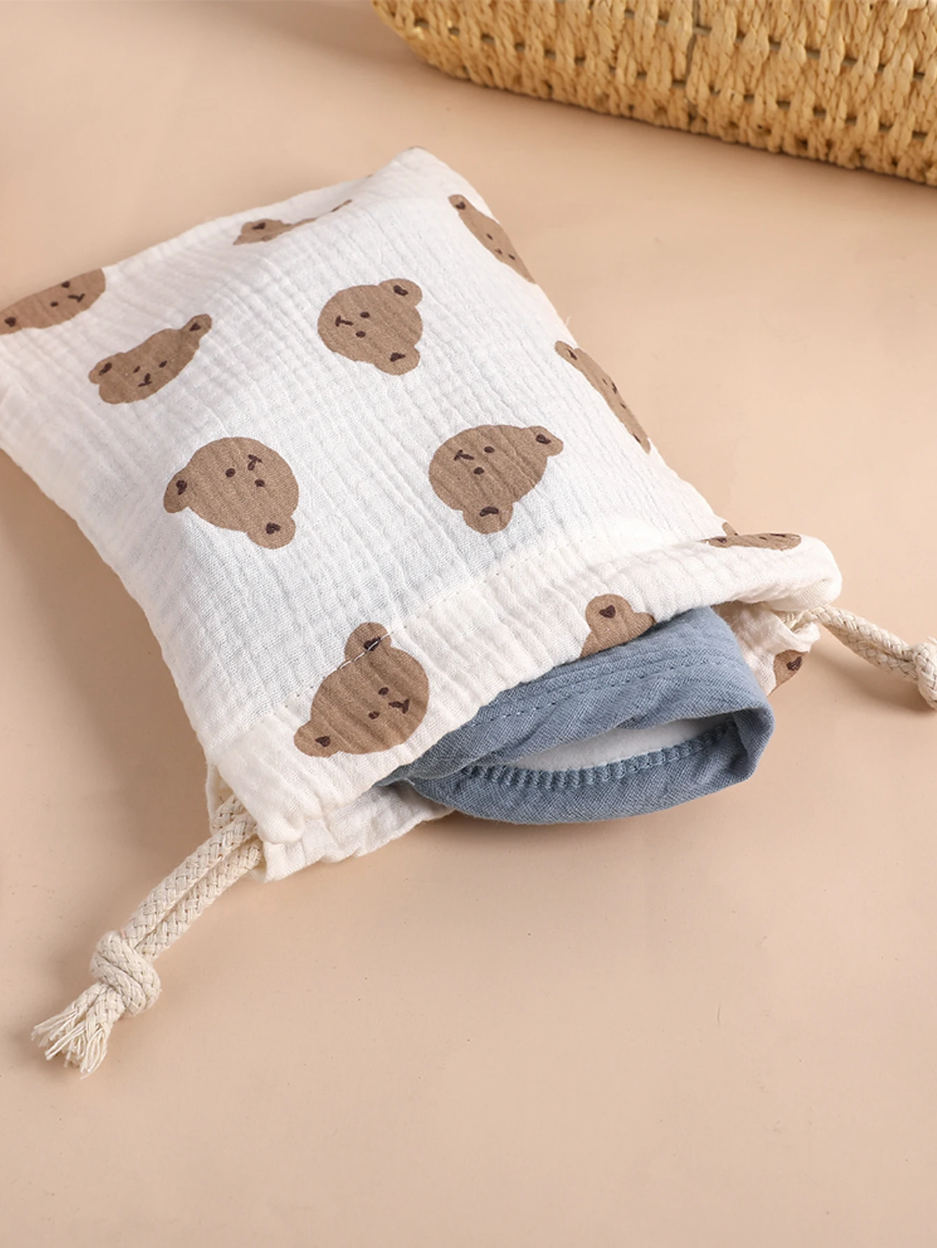 Bolsas de algodón para bebé, apiladores de pañales con cuerda, bolsa para pañales, organizador Caddy para monedas, juguetes de dulces, accesorios esenciales para bebés - imagen 4