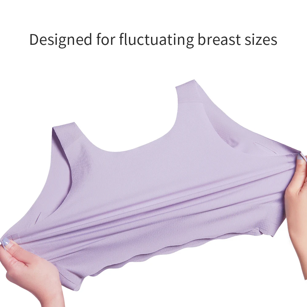 Sunveno-sujetadores de maternidad para lactancia, sostén sin aros, sin costuras, cómodo, con cuello en V profundo, ligero y delgado - imagen 3