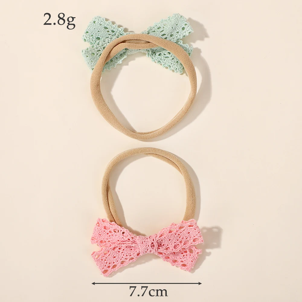 Diademas con lazo de encaje para niñas recién nacidas – Hechas a mano - imagen 2