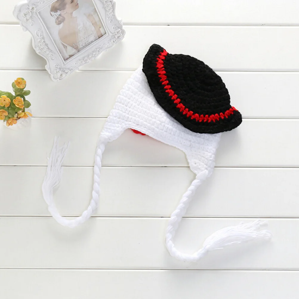 Gorro de muñeco de nieve para bebé, gorros cálidos de lana tejidos a ganchillo, accesorio de fotografía para bebé, gorro de muñeco de nieve, disfraz, gorro tejido de ganchillo - imagen 3