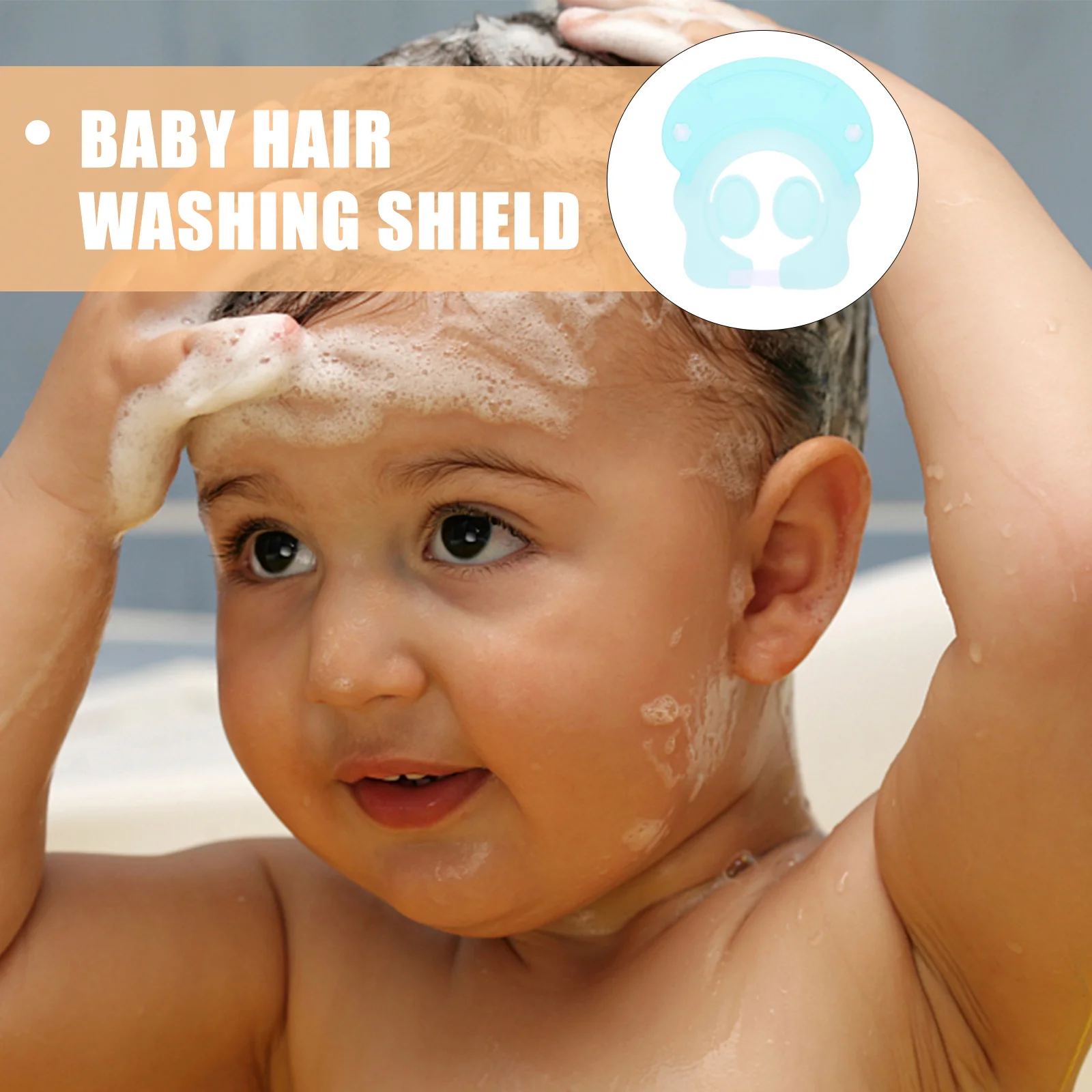 Gorro de baño para bebé, bonito gorro de champú ajustable de silicona impermeable con dibujos animados para bebé, gorro protector para ducha para niños, gorro para lavar el cabello ajustable