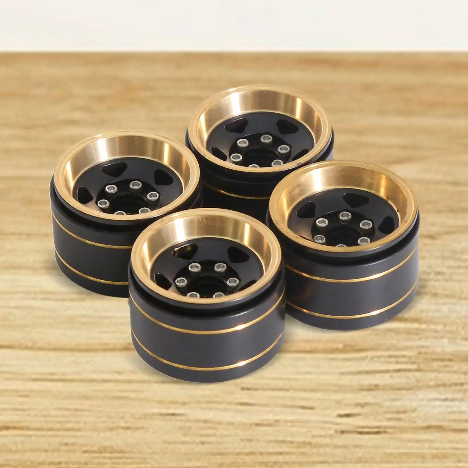 4x 1.0 Brass Wheel Rims Replace Easy to Install RC Wheel Rims RC Car Part RC Car Spare Parts for 1/18 RC Crawler DIY Parts