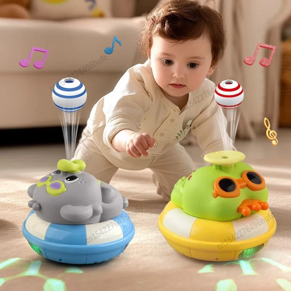 Divertido elefante eléctrico, coche deslizante, bola de suspensión, evitación automática de obstáculos, música, sonido y luz, juguete interactivo para niños