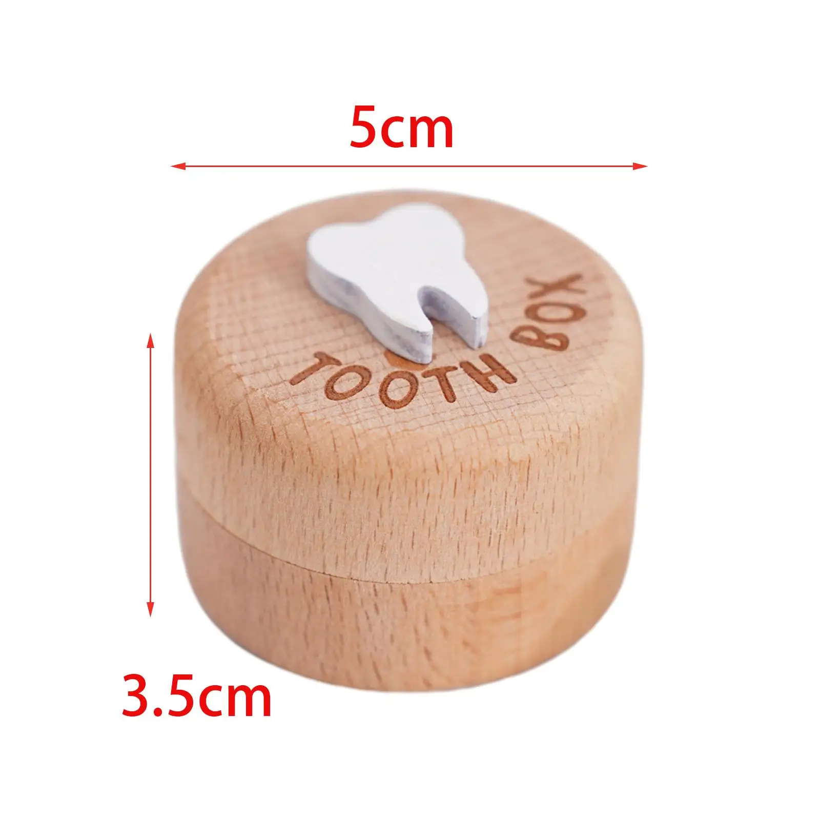 Wooden Baby Tooth Box Organizer with Memory Keepsake Features Children Tooth Saver Lost Teeth Holder for Kids Baby Shower