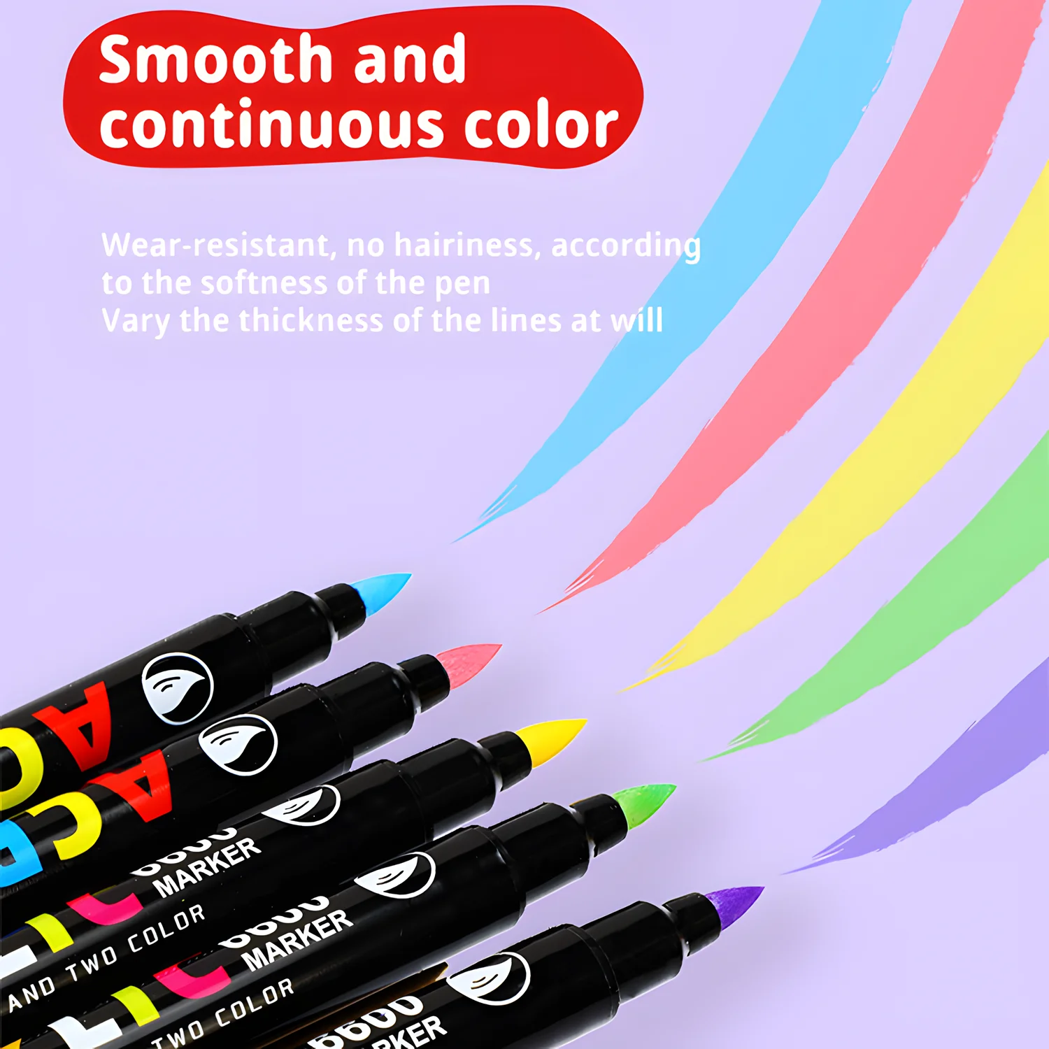 Rotuladores acrílicos de punta doble para niños – Set de colores - imagen 5
