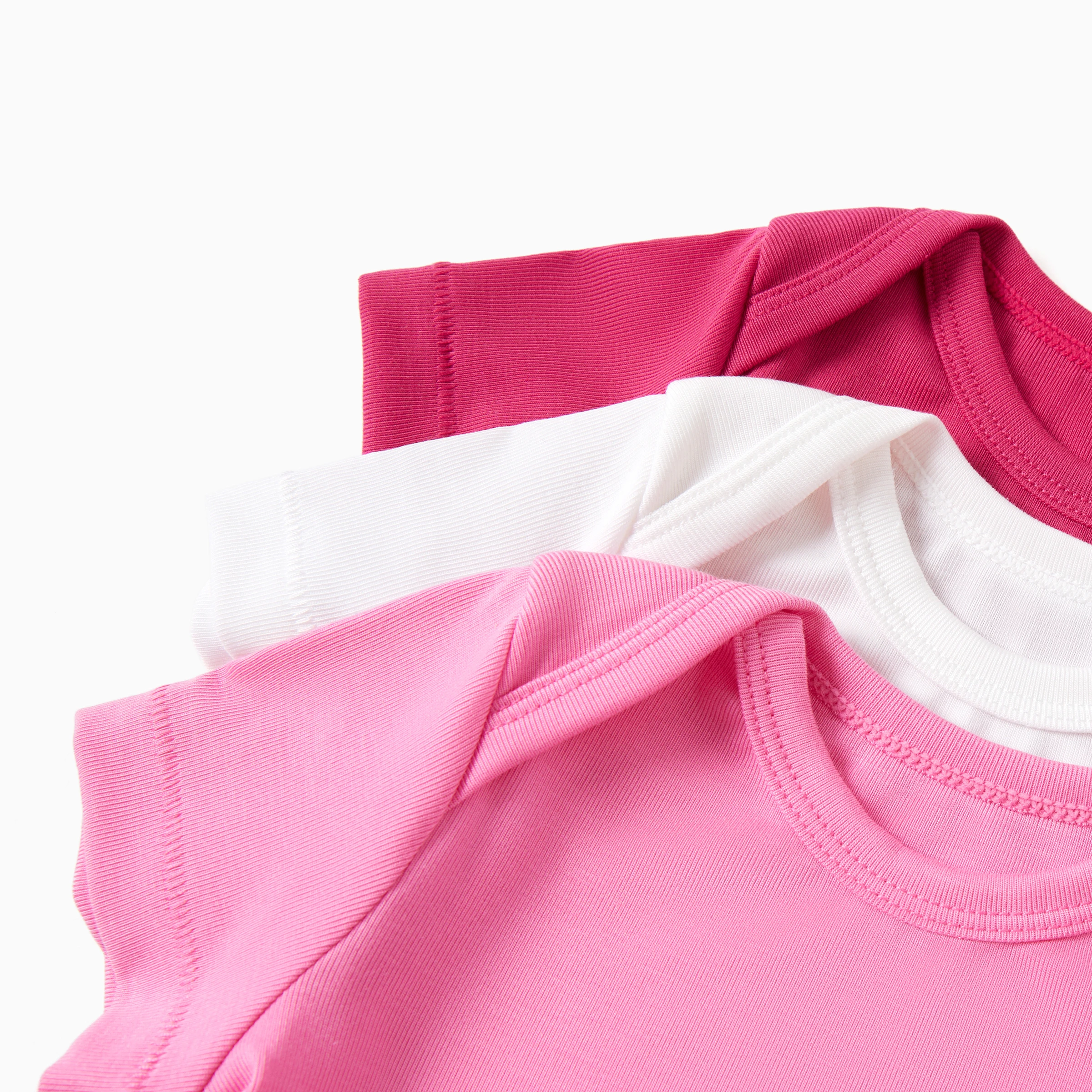 PatPat Mameluco de color sólido Lyocell para bebé/niña, paquete de 3 - imagen 2