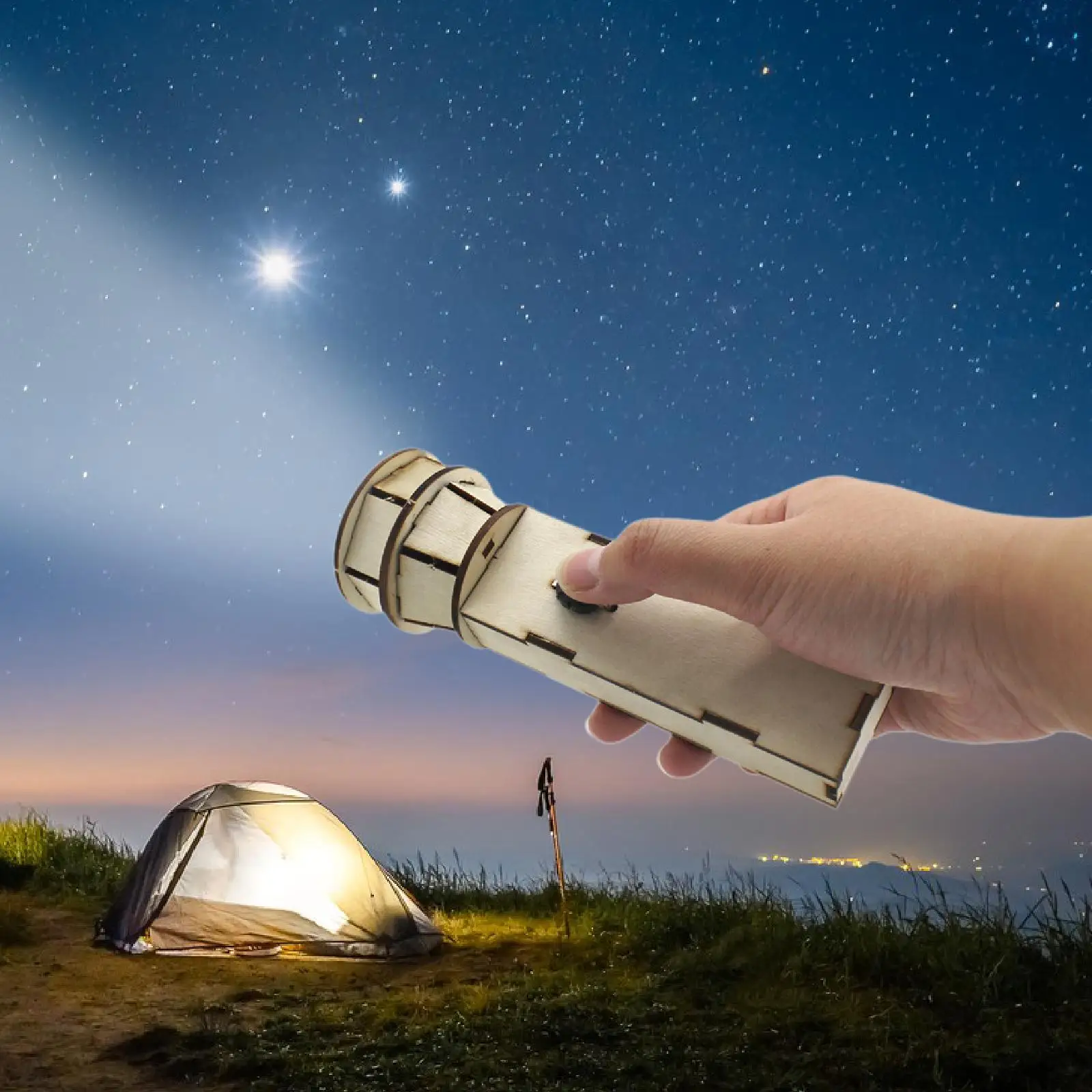 Science Experiment Kit Flashlight Wooden Flashlight Model for Children Gifts