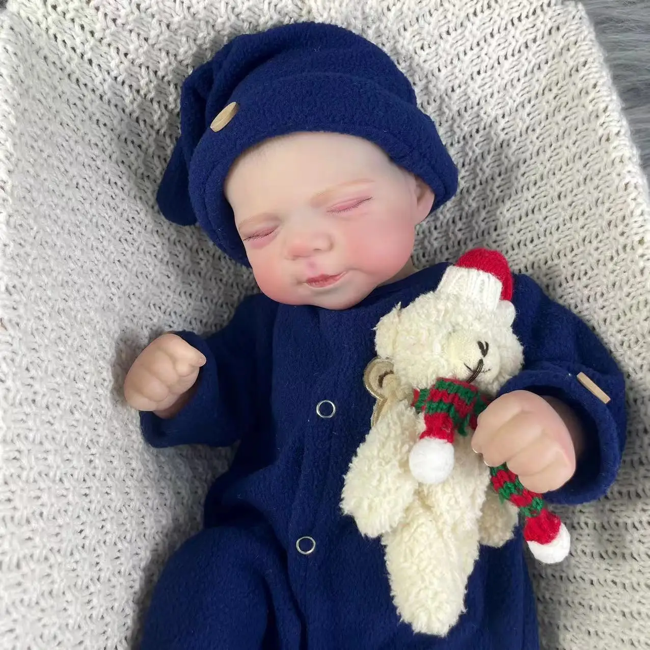 Muñeca Reborn Adorable de 18 pulgadas, muñeca realista para recién nacido, hecha a mano, tono de piel 3D, venas visibles, regalo de Navidad, muñeca de juguete - imagen 4