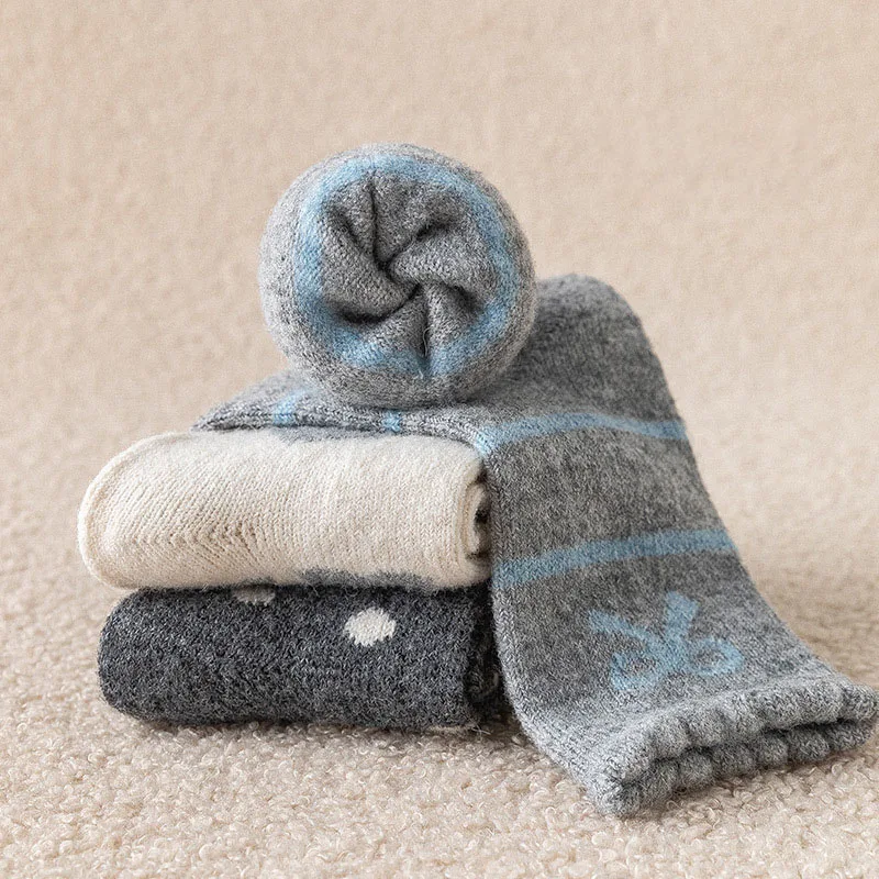Calcetines de invierno altos para niñas de punto cálido en tubo - imagen 4