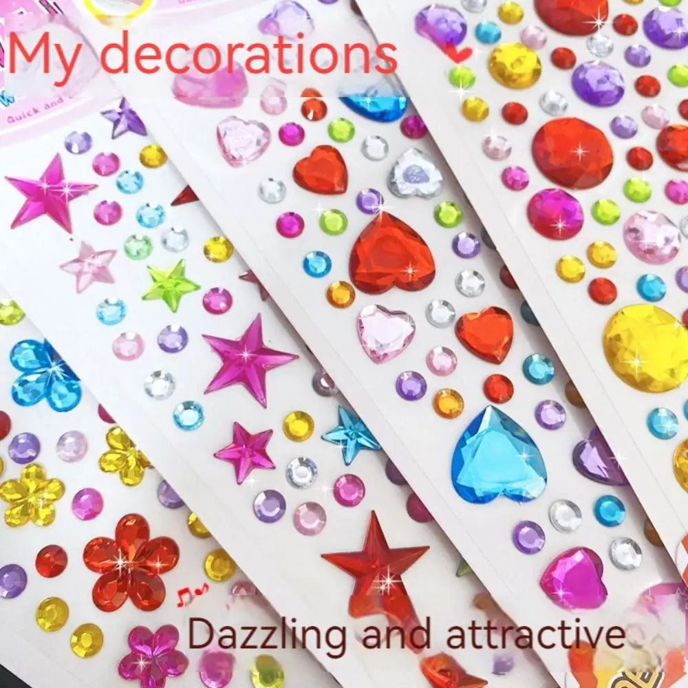 Pegatina autoadhesiva 3D de acrílico con diamantes imitación para niños - imagen 4