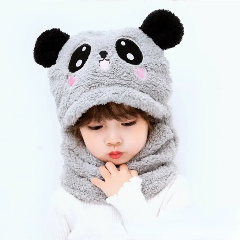 Gorro de invierno de lana para niños con dibujos