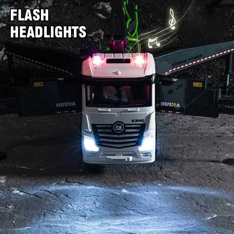 Huina-camión grande Rc 1/18 11Ch, Semi-aleación, Control remoto, bomba de cemento, ingeniería, coche de construcción para niños, regalo - imagen 5